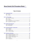 Nova Scotia Civil Procedure Rules by Rollie Thompson